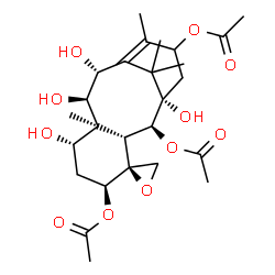 ChemSpider 2D Image | (2alpha,5alpha,7beta,9alpha,10beta)-1,7,9,10-Tetrahydroxy-4,20-epoxytax-11-ene-2,5,13-triyl triacetate | C26H38O11