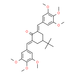 ChemSpider 2D Image | (2E,6E)-4-(2-Methyl-2-propanyl)-2,6-bis(3,4,5-trimethoxybenzylidene)cyclohexanone | C30H38O7
