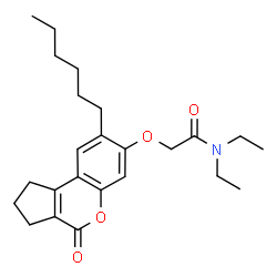 ChemSpider 2D Image | N,N-Diethyl-2-[(8-hexyl-4-oxo-1,2,3,4-tetrahydrocyclopenta[c]chromen-7-yl)oxy]acetamide | C24H33NO4