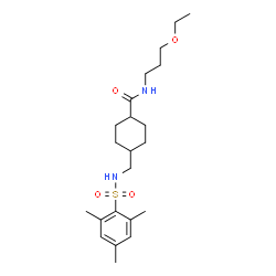 ChemSpider 2D Image | N-(3-Ethoxypropyl)-4-{[(mesitylsulfonyl)amino]methyl}cyclohexanecarboxamide | C22H36N2O4S