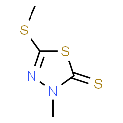 ChemSpider 2D Image | 3-Methyl-5-(methylsulfanyl)-1,3,4-thiadiazole-2(3H)-thione | C4H6N2S3