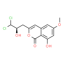 ChemSpider 2D Image | 3-[(2R)-3,3-Dichloro-2-hydroxypropyl]-8-hydroxy-6-methoxy-1H-isochromen-1-one | C13H12Cl2O5