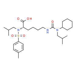 ChemSpider 2D Image | N~6~-[Cyclohexyl(isobutyl)carbamoyl]-N~2~-isobutyl-N~2~-[(4-methylphenyl)sulfonyl]-L-lysine | C28H47N3O5S