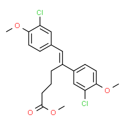 ChemSpider 2D Image | Methyl 5,6-bis-(3-chloro-4-methoxyphenyl)hex-5-enoate | C21H22Cl2O4