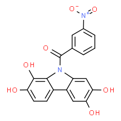 ChemSpider 2D Image | (3-Nitrophenyl)(1,2,6,7-tetrahydroxy-9H-carbazol-9-yl)methanone | C19H12N2O7