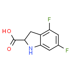 ChemSpider 2D Image | 4,6-Difluoro-2-indolinecarboxylic acid | C9H7F2NO2