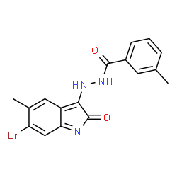 ChemSpider 2D Image | N'-(6-Bromo-5-methyl-2-oxo-2H-indol-3-yl)-3-methylbenzohydrazide | C17H14BrN3O2