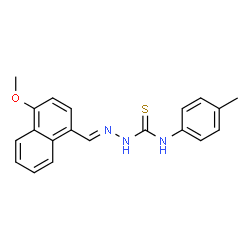 ChemSpider 2D Image | (2E)-2-[(4-Methoxy-1-naphthyl)methylene]-N-(4-methylphenyl)hydrazinecarbothioamide | C20H19N3OS