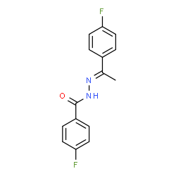 ChemSpider 2D Image | 4-Fluoro-N'-[(1E)-1-(4-fluorophenyl)ethylidene]benzohydrazide | C15H12F2N2O
