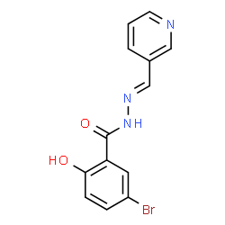 ChemSpider 2D Image | 5-Bromo-2-hydroxy-N'-[(E)-3-pyridinylmethylene]benzohydrazide | C13H10BrN3O2