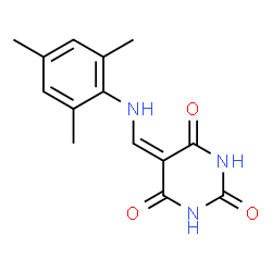 ChemSpider 2D Image | 5-[(Mesitylamino)methylene]-2,4,6(1H,3H,5H)-pyrimidinetrione | C14H15N3O3