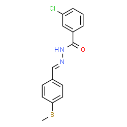 ChemSpider 2D Image | 3-Chloro-N'-{(E)-[4-(methylsulfanyl)phenyl]methylene}benzohydrazide | C15H13ClN2OS