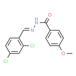 ChemSpider 2D Image | N'-[(E)-(2,4-Dichlorophenyl)methylene]-4-methoxybenzohydrazide | C15H12Cl2N2O2