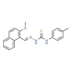 ChemSpider 2D Image | (2E)-2-[(2-Methoxy-1-naphthyl)methylene]-N-(4-methylphenyl)hydrazinecarbothioamide | C20H19N3OS