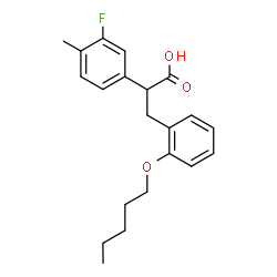 ChemSpider 2D Image | 2-(3-Fluoro-4-methylphenyl)-3-[2-(pentyloxy)phenyl]propanoic acid | C21H25FO3