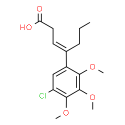 ChemSpider 2D Image | (3E)-4-(5-Chloro-2,3,4-trimethoxyphenyl)-3-heptenoic acid | C16H21ClO5