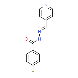 ChemSpider 2D Image | 4-Fluoro-N'-[(E)-4-pyridinylmethylene]benzohydrazide | C13H10FN3O