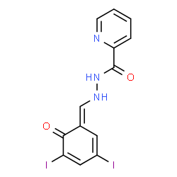 ChemSpider 2D Image | N'-[(E)-(3,5-Diiodo-6-oxo-2,4-cyclohexadien-1-ylidene)methyl]-2-pyridinecarbohydrazide | C13H9I2N3O2