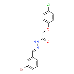 ChemSpider 2D Image | N'-[(E)-(3-Bromophenyl)methylene]-2-(4-chlorophenoxy)acetohydrazide | C15H12BrClN2O2