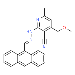 ChemSpider 2D Image | 2-[(2E)-2-(9-Anthrylmethylene)hydrazino]-4-(methoxymethyl)-6-methylnicotinonitrile | C24H20N4O