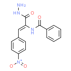 ChemSpider 2D Image | N-[(1Z)-3-Hydrazino-1-(4-nitrophenyl)-3-oxo-1-propen-2-yl]benzamide | C16H14N4O4