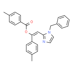 ChemSpider 2D Image | 4-Methyl-benzoic acid 2-(1-benzyl-1H-imidazol-2-yl)-1-p-tolyl-vinyl ester | C27H24N2O2