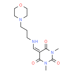 ChemSpider 2D Image | 1,3-Dimethyl-5-({[3-(4-morpholinyl)propyl]amino}methylene)-2,4,6(1H,3H,5H)-pyrimidinetrione | C14H22N4O4