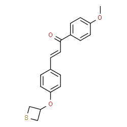 ChemSpider 2D Image | (2E)-1-(4-Methoxyphenyl)-3-[4-(3-thietanyloxy)phenyl]-2-propen-1-one | C19H18O3S