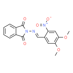 ChemSpider 2D Image | 2-[(4,5-Dimethoxy-2-nitro-benzylidene)-amino]-isoindole-1,3-dione | C17H13N3O6
