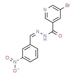ChemSpider 2D Image | 5-Bromo-N'-[(Z)-(3-nitrophenyl)methylene]nicotinohydrazide | C13H9BrN4O3