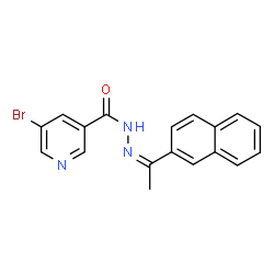 ChemSpider 2D Image | 5-Bromo-N'-[(1Z)-1-(2-naphthyl)ethylidene]nicotinohydrazide | C18H14BrN3O