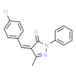 ChemSpider 2D Image | (Z)-4-(4-Chlorobenzylidene)-5-methyl-2-phenyl-2,4-dihydro-3H-pyrazol-3-one | C17H13ClN2O