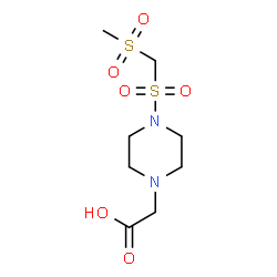 ChemSpider 2D Image | (4-{[(Methylsulfonyl)methyl]sulfonyl}-1-piperazinyl)acetic acid | C8H16N2O6S2
