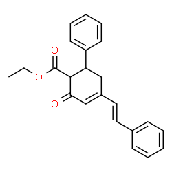 ChemSpider 2D Image | Ethyl 2-oxo-6-phenyl-4-[(E)-2-phenylvinyl]-3-cyclohexene-1-carboxylate | C23H22O3