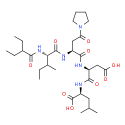 ChemSpider 2D Image | (2S,5S,8S,11S)-11-sec-Butyl-5-(carboxymethyl)-14-ethyl-2-isobutyl-4,7,10,13-tetraoxo-8-[2-oxo-2-(1-pyrrolidinyl)ethyl]-3,6,9,12-tetraazahexadecan-1-oic acid | C30H51N5O9