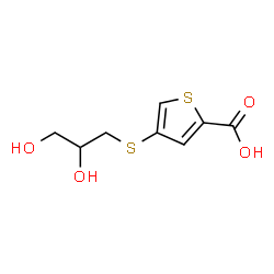 ChemSpider 2D Image | 4-[(2,3-Dihydroxypropyl)sulfanyl]-2-thiophenecarboxylic acid | C8H10O4S2