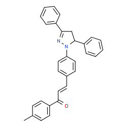 ChemSpider 2D Image | (2E)-3-[4-(3,5-Diphenyl-4,5-dihydro-1H-pyrazol-1-yl)phenyl]-1-(4-methylphenyl)-2-propen-1-one | C31H26N2O