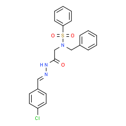 ChemSpider 2D Image | N-Benzyl-N-{2-[(2E)-2-(4-chlorobenzylidene)hydrazino]-2-oxoethyl}benzenesulfonamide | C22H20ClN3O3S