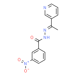 ChemSpider 2D Image | 3-Nitro-N'-[(1E)-1-(3-pyridinyl)ethylidene]benzohydrazide | C14H12N4O3
