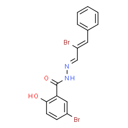 ChemSpider 2D Image | 5-Bromo-N'-[(1E,2Z)-2-bromo-3-phenyl-2-propen-1-ylidene]-2-hydroxybenzohydrazide | C16H12Br2N2O2