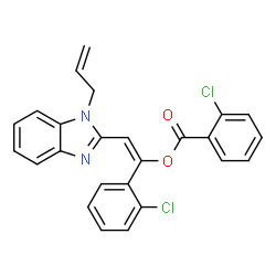 ChemSpider 2D Image | (E)-2-(1-Allyl-1H-benzimidazol-2-yl)-1-(2-chlorophenyl)vinyl 2-chlorobenzoate | C25H18Cl2N2O2