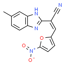 ChemSpider 2D Image | (2Z)-2-(6-Methyl-1H-benzimidazol-2-yl)-3-(5-nitro-2-furyl)acrylonitrile | C15H10N4O3