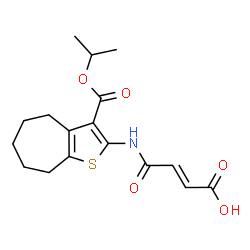 ChemSpider 2D Image | (2E)-4-{[3-(Isopropoxycarbonyl)-5,6,7,8-tetrahydro-4H-cyclohepta[b]thiophen-2-yl]amino}-4-oxo-2-butenoic acid | C17H21NO5S