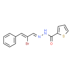 ChemSpider 2D Image | N'-[(1E,2Z)-2-Bromo-3-phenyl-2-propen-1-ylidene]-2-thiophenecarbohydrazide | C14H11BrN2OS