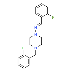 ChemSpider 2D Image | (E)-N-[4-(2-Chlorobenzyl)-1-piperazinyl]-1-(2-fluorophenyl)methanimine | C18H19ClFN3