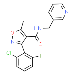 ChemSpider 2D Image | 3-(2-Chloro-6-fluorophenyl)-5-methyl-N-(3-pyridinylmethyl)-1,2-oxazole-4-carboxamide | C17H13ClFN3O2