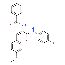 ChemSpider 2D Image | N-{(1E)-3-[(4-Fluorophenyl)amino]-1-[4-(methylsulfanyl)phenyl]-3-oxo-1-propen-2-yl}benzamide | C23H19FN2O2S