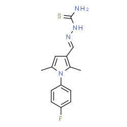 ChemSpider 2D Image | (2E)-2-{[1-(4-Fluorophenyl)-2,5-dimethyl-1H-pyrrol-3-yl]methylene}hydrazinecarbothioamide | C14H15FN4S