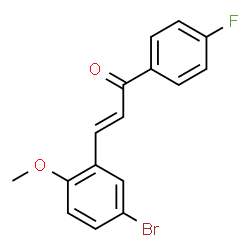 ChemSpider 2D Image | (2E)-3-(5-Bromo-2-methoxyphenyl)-1-(4-fluorophenyl)-2-propen-1-one | C16H12BrFO2