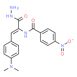 ChemSpider 2D Image | N-{(1Z)-1-[4-(Dimethylamino)phenyl]-3-hydrazino-3-oxo-1-propen-2-yl}-4-nitrobenzamide | C18H19N5O4